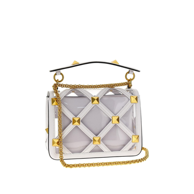 Shop Valentino Garavani Roman Stud Bag In White