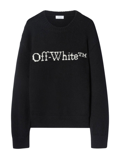 Shop Off-white Big Bookish Chunky Knit Cre Black White