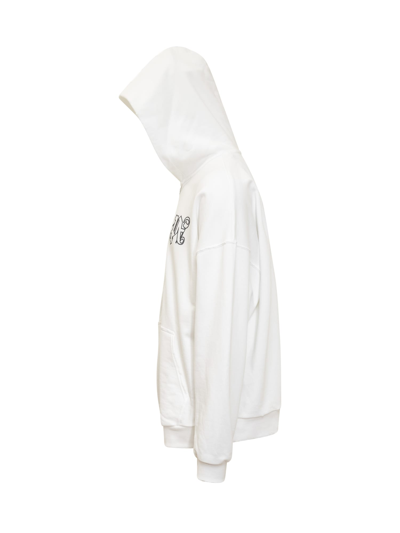 Shop Palm Angels Sweatshirt With Zip In Off White