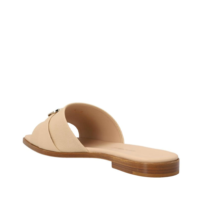 Shop Ferragamo Leather Sandals In Beige