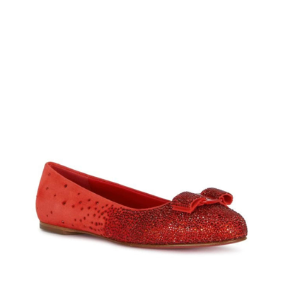 Shop Ferragamo Ballerina Flats In Red