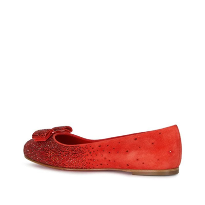 Shop Ferragamo Ballerina Flats In Red