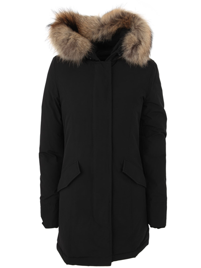 Shop Woolrich Arctic Raccoon Parka In Blk Black