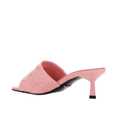 Shop Prada Logo Quilted Mules In Pink