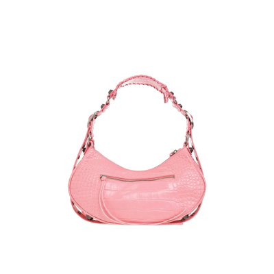 Shop Balenciaga Cagole Leather Bag In Pink