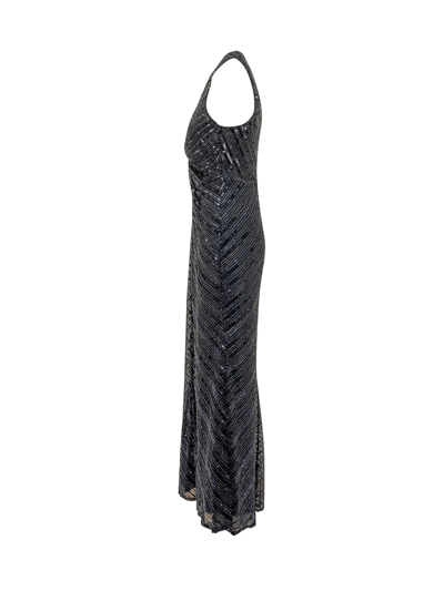Shop Ralph Lauren Emailene Gown Dress In Lauren Navy