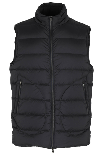 Herno Black Polyamide Sleveless Jacket In Blu