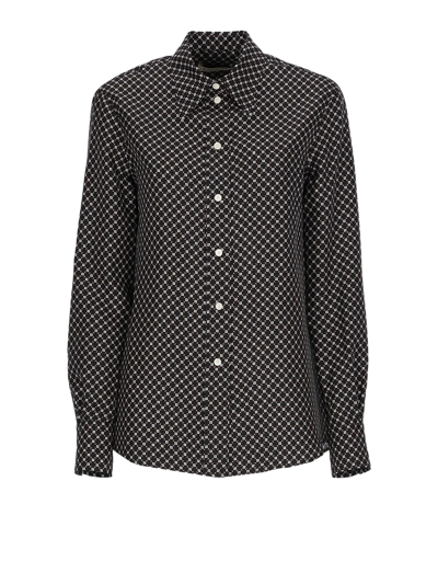 Shop Lanvin Dots Pattern Shirt In Nero