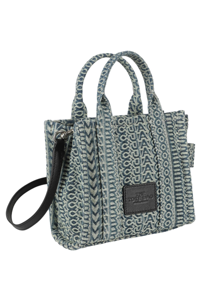 Shop Marc Jacobs The Mini Tote In Dun Faded Denim