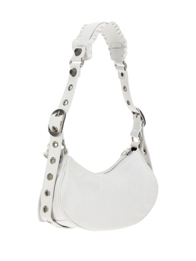 Shop Balenciaga Le Cagole Shoulder Bag In Optic White