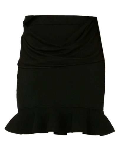 Shop Jw Anderson Ruffled Hem Mini Skirt In Nero