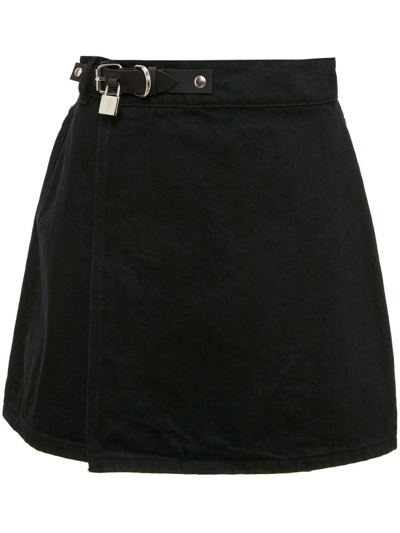 Shop Jw Anderson Black Cotton Skirt In Nero