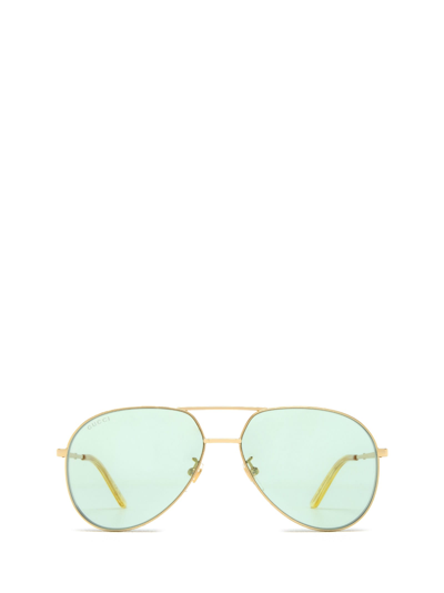 Shop Gucci Gg0356s Gold Sunglasses