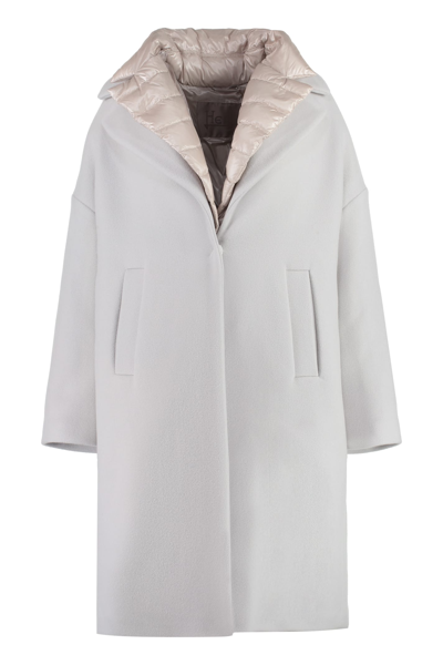 Herno Twofer Wool-blend Down Coat In Pink