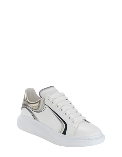 Shop Alexander Mcqueen Oversized Sneakers In White/vanilla/ Black In Bianco