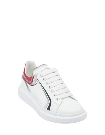Shop Alexander Mcqueen Oversized Sneakers In White And Garnet In Bianco