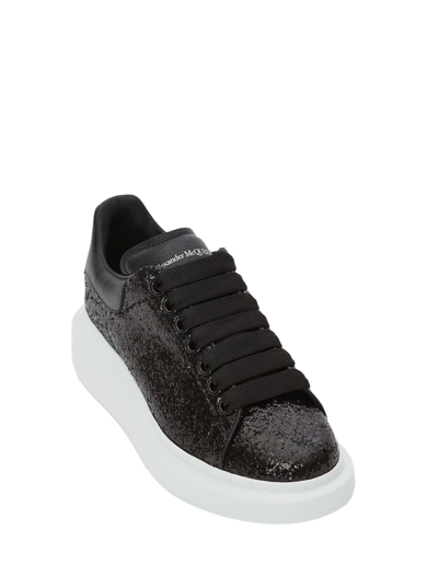 Shop Alexander Mcqueen Glitter Effect Oversized Sneakers In Black In Nero