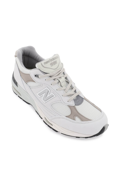 Shop New Balance Sneakers Made In Uk 991v1 In White Grey (grey)