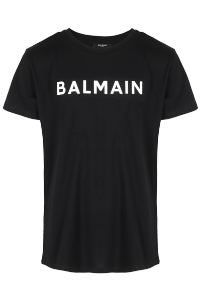 Shop Balmain Tshirt In Av Black Ivory