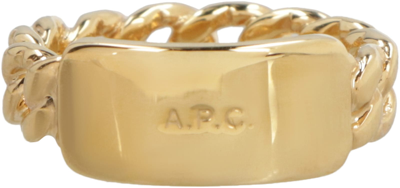 Shop Apc Darwin Brass Ring In Gold