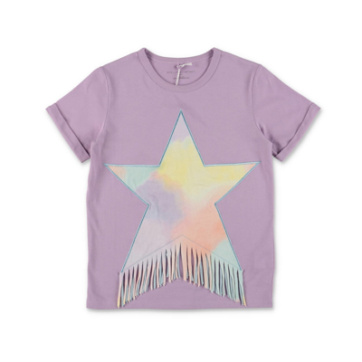 Shop Stella Mccartney T-shirt Lilla In Jersey Di Cotone Bambina