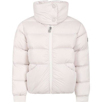 Shop Colmar Ivory Down Jacket For Girl With Logo In White