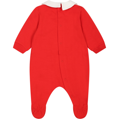 Shop Moschino Red Babygrow For Baby Kids With Teddy Bear