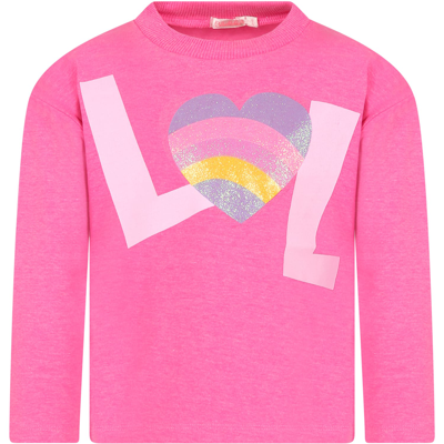 Billieblush Fuchsia T-shirt For Girl With Heart In Fuchsia