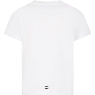 Shop Givenchy White T-shirt For Kids With Oswald And Logo
