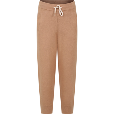 Shop Chloé Beige Trousers For Girl With Logo