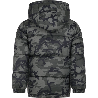 Shop Timberland Green Down Jacket For Boy With Logo