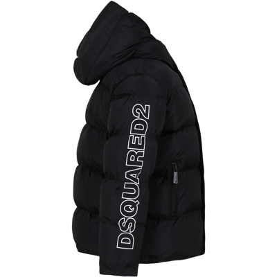 Shop Dsquared2 Black Jacket For Boy With Logo