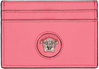Shop Versace Pink 'la Medusa' Card Holder In 1po2p Flamingo