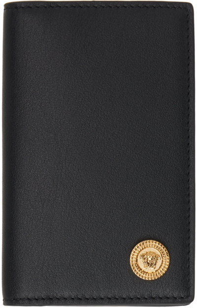 Shop Versace Black Medusa Biggie Wallet In 1b00v-black-