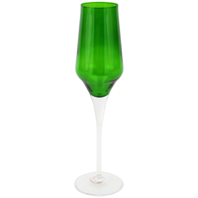 Shop Vietri Contessa Champagne Glass In Green