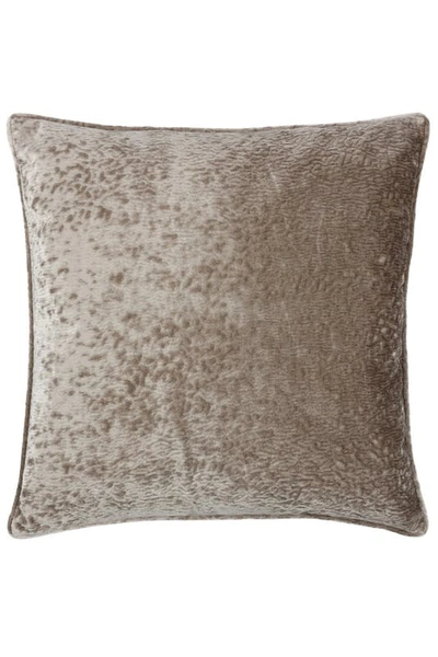 Shop Paoletti Velvet Ripple Throw Pillow Cover In Taupe In Brown