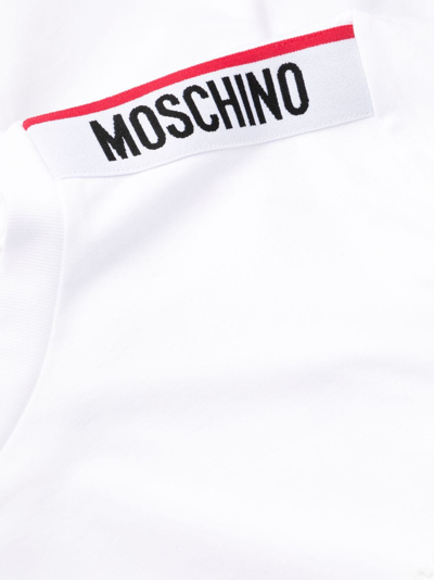 Shop Moschino Logo-print Long-sleeve T-shirt In White