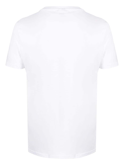Shop Moschino Logo-tape Cotton T-shirt In White