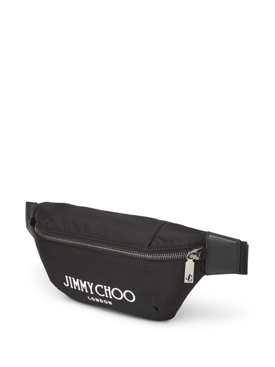 Shop Jimmy Choo Finsley Logo-print Belt Bag In Black