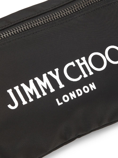 Shop Jimmy Choo Finsley Logo-print Belt Bag In Black