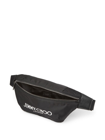 Shop Jimmy Choo Finsley Logo-print Belt Bag In Black