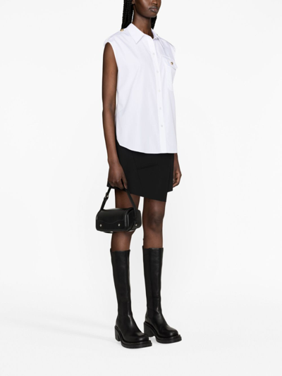 Alexander Mcqueen Military-pocket Sleeveless Shirt In White