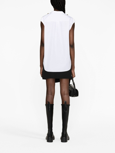 Alexander Mcqueen Military-pocket Sleeveless Shirt In White