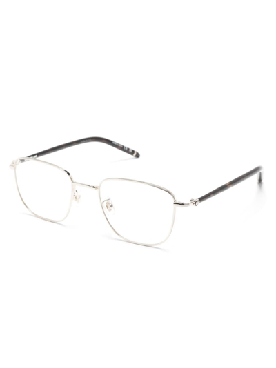 Shop Montblanc Tortoiseshell-effect Square-frame Glasses In Gold