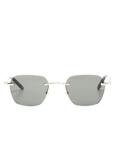 Montblanc Rimless Square-frame Sunglasses In Black