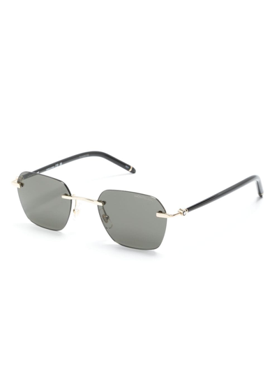 Montblanc Rimless Square-frame Sunglasses In Black