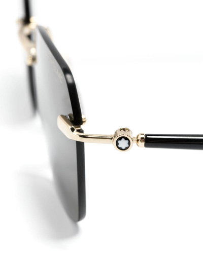 Montblanc Rimless Square-frame Sunglasses In Black