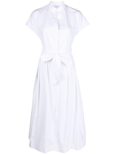 Shop Eleventy Cotton Shirt Dress In White