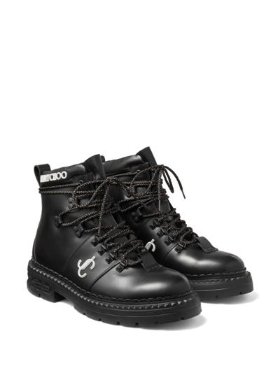 Shop Jimmy Choo Marlow Monogram Hiking Boots In Black