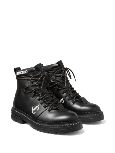 Jimmy Choo Marlow Monogram Hiking Boots In Black